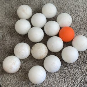 lacrosse balls- slightly used 16 (ncaa standard)